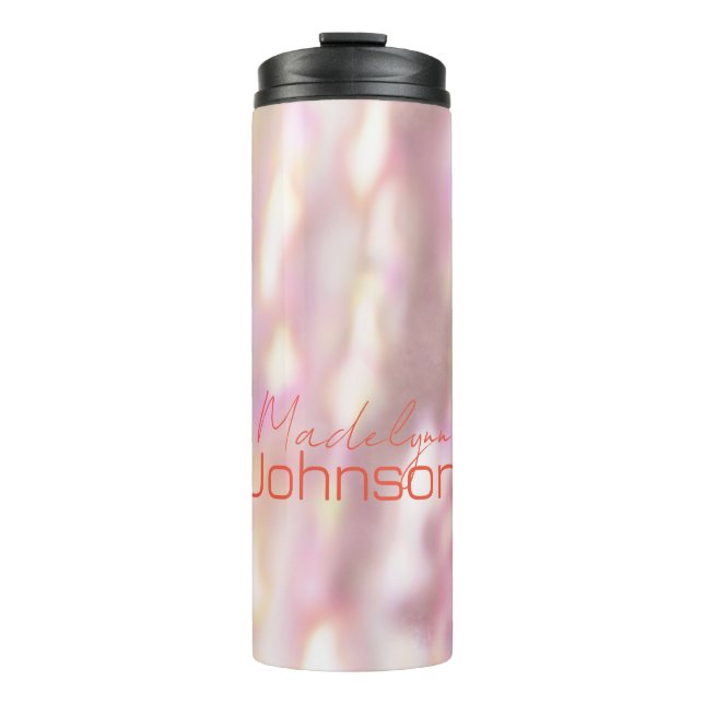 Cute Pink Blurry Lights Party Favour Custom  Thermal Tumbler (Front)