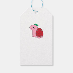 Cute pink blushing strawberry turtle Classic T-Shi Gift Tags