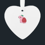 Cute pink blushing strawberry turtle Classic T-Shi Ornament<br><div class="desc">Cute pink blushing strawberry turtle Classic T-Shirt</div>