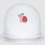 Cute pink blushing strawberry turtle Classic T-Shi Snowglobe<br><div class="desc">Cute pink blushing strawberry turtle Classic T-Shirt</div>
