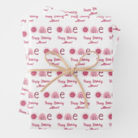 Cute Pink Boho Rainbow First Birthday