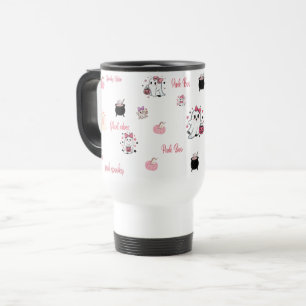 Cute Pink Boo Ghost Travel Mug