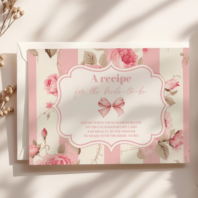 Cute Pink Bow Bridal Shower Enclosure Card (Creator Uploaded)