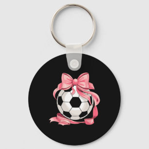 Cute Pink Bow Coquette Ll Soccer Girl Aesthetic Pl Key Ring