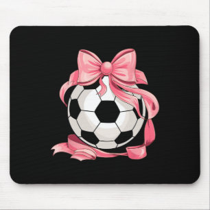 Cute Pink Bow Coquette Ll Soccer Girl Aesthetic Pl Mouse Mat