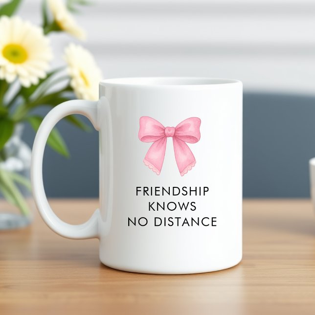 Cute Pink Bow Coquette Long Distance Best Friend Coffee Mug (Cute Pink Bow Coquette Long Distance Best Friend Coffee Mug)