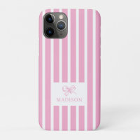 Cute Pink Bow Coquette Preppy Custom Name