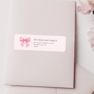 Cute Pink Bow Coquette return address 