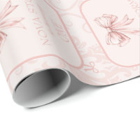 Cute Pink Bow Coquette Toile Personalised Birthday