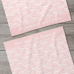 Cute Pink Bow Custom Name Kitchen Towels<br><div class="desc">Create your own custom kitchen towel with a pretty ribbon bow design. A simple and stylish pattern with a colour palette of blush pink and white. It's easy to personalise with your name or preferred words,  and makes a lovely kitchen gift for friends and family who love cooking!</div>