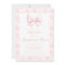 Cute pink bow floral baby girl shower invitation