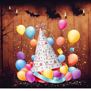 Cute Pink Bow Ghost Kids Birthday Party Hat