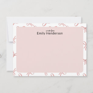 Cute Pink Bow Girly Coquette Bow Frame Card