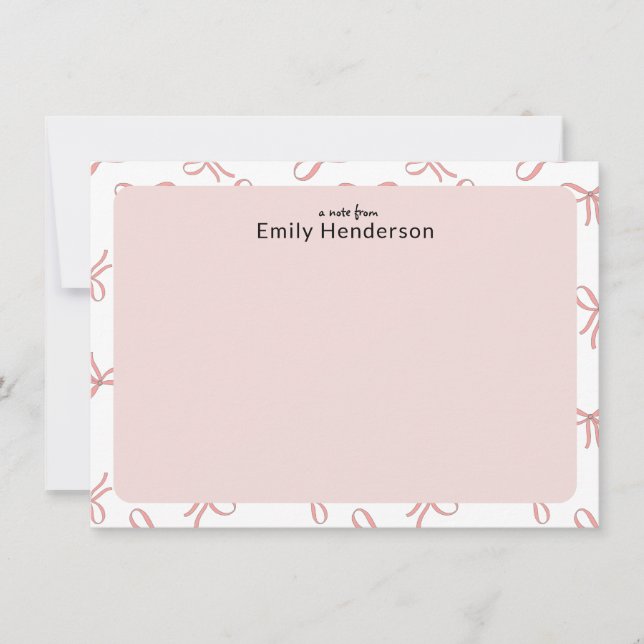 Cute Pink Bow Girly Coquette Bow Frame  Card (Front)