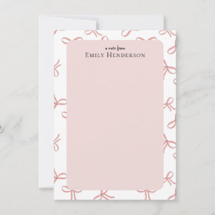 Cute Pink Bow Girly Coquette Frame Card