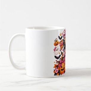 Cute Pink Bow Halloween Ghost Sticker Kawaii Wit Coffee Mug