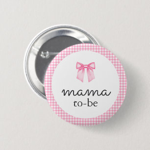Cute Pink Bow Mama To Be 6 Cm Round Badge