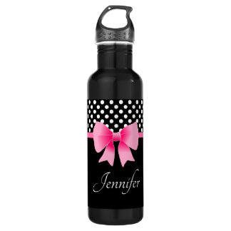 Cute Pink Bow Name  710 Ml Water Bottle