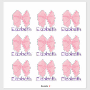 Cute Pink Bow Purple Girl's Name