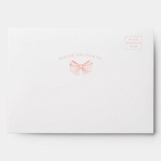 Cute pink bow ribbon baby girl shower Envelope (Front)
