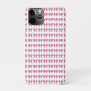 Cute Pink Bow Ribbon Design – Girly Kawaii Bow iPhone 11 Pro Case