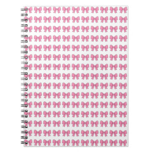 Cute Pink Bow Ribbon Design – Girly Kawaii Bow Notebook