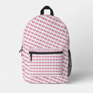 Cute Pink Bow Ribbon Design – Girly Kawaii Bow Printed Backpack