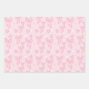 Cute Pink Bow Wrapping Paper