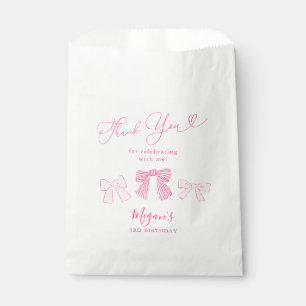 Cute Pink Bows Birthday Party Favour Bags