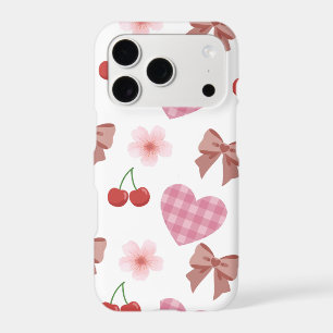 Cute Pink Bows & Cherries Kawaii Phone Case Coqu