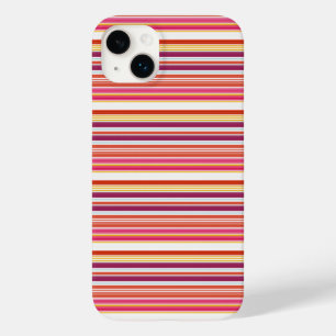 Cute pink brown stripes Case-Mate iPhone 14 plus case