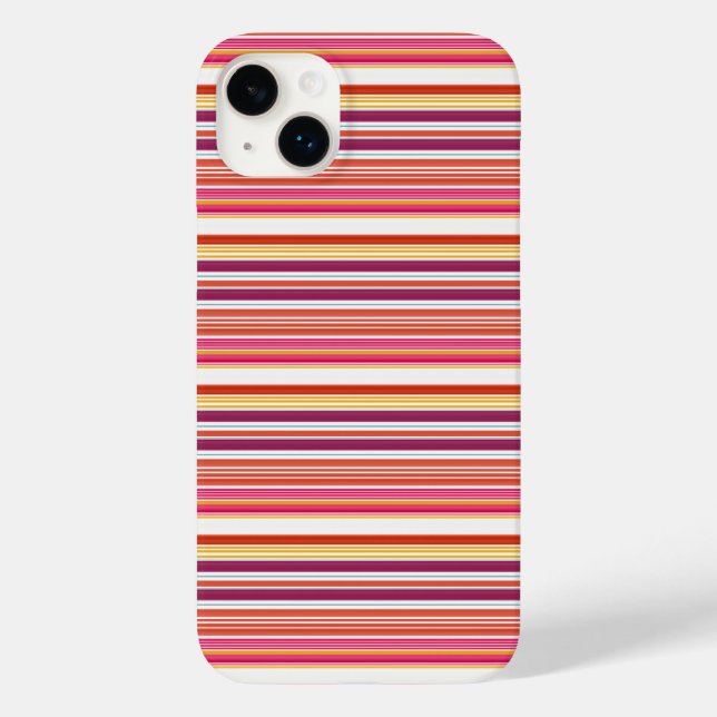 Cute pink brown stripes Case-Mate iPhone case (Back)