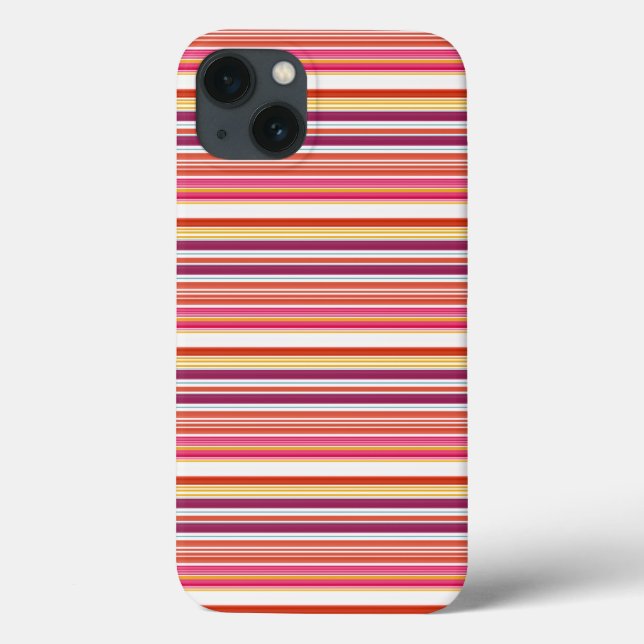Cute pink brown stripes Case-Mate iPhone case (Back)
