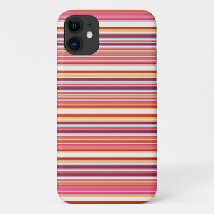 Cute pink brown stripes iPhone 11 case