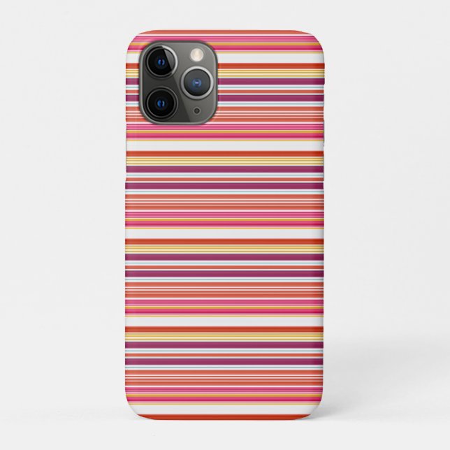 Cute pink brown stripes Case-Mate iPhone case (Back)