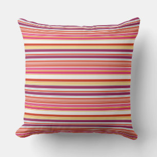 Cute pink brown stripes cushion