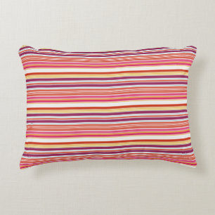 Cute pink brown stripes decorative cushion