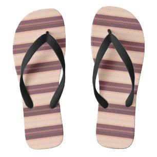 Cute pink brown stripes flip flops