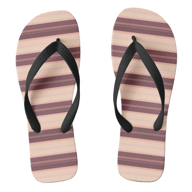 Cute pink brown stripes flip flops (Footbed)