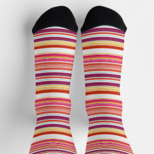 Cute pink brown stripes socks