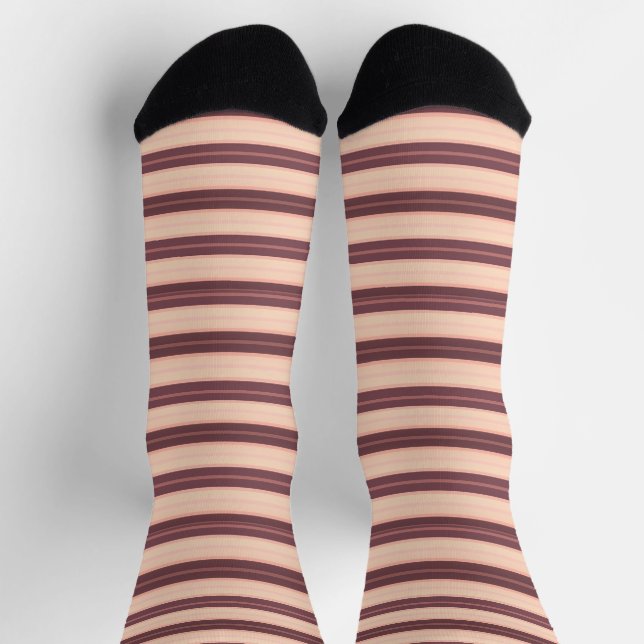 Cute pink brown stripes socks (Top)