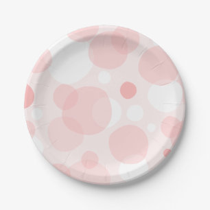 Cute pink bubbles paper plate