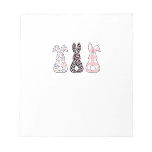 Cute Pink Bunnies Happy Easter Bunny Women Girls T Notepad