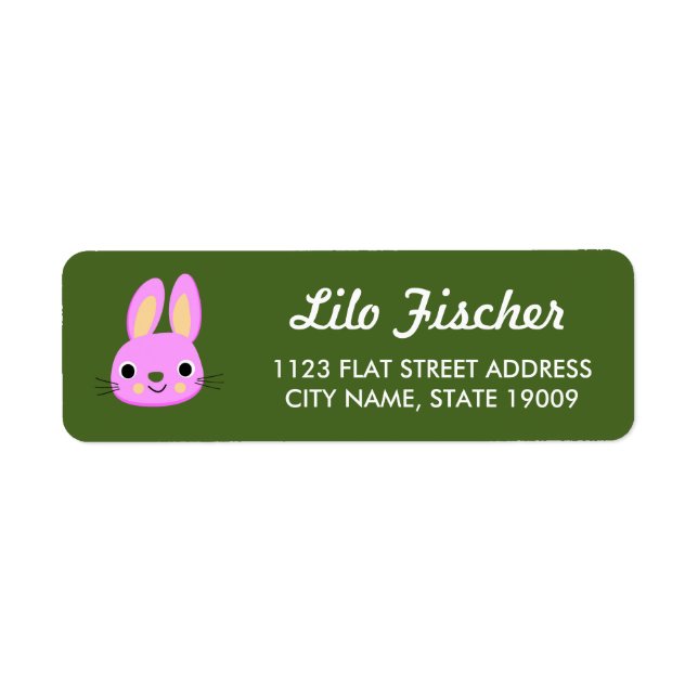 Cute pink bunnies on dark green (Front)