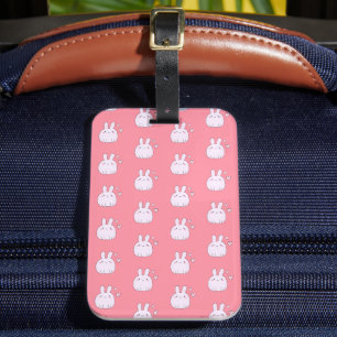 Cute Pink Bunnies Pattern Luggage Tag