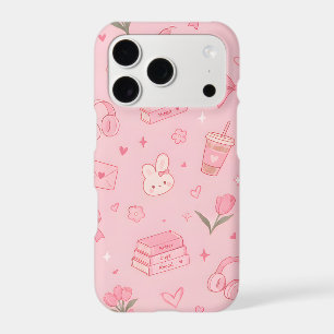 Cute Pink Bunny Bows & Tulips Coquette Pattern