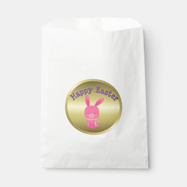 Cute Pink Bunny Easter Favour Bags (Front)