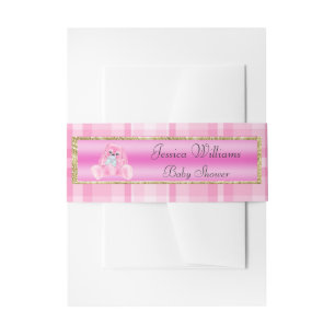 Cute Pink Bunny Invitation Belly Band