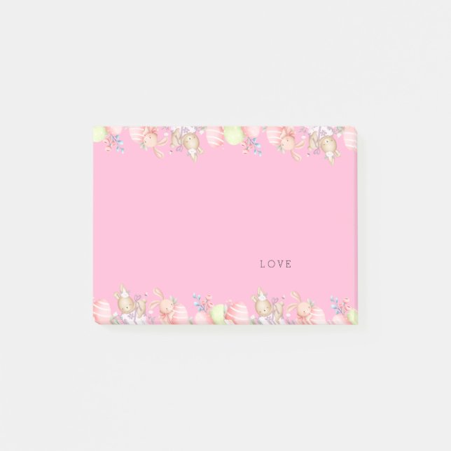 Cute Pink Bunny  Post-it Notes (Front)