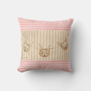 Cute Pink Bunny Rabbit Girl Cushion